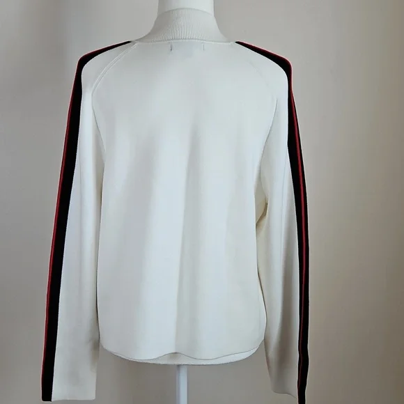 Banana Republic Lenzing Ecovera Splash Sweater XL White Black Quarter Zip Ski - Picture 3 of 9